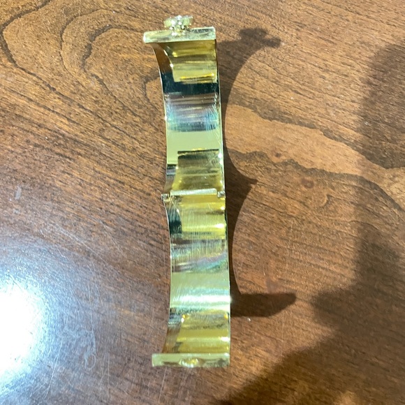 Ann Taylor Gold Navy Floral Wide Bangle - Picture 4 of 5